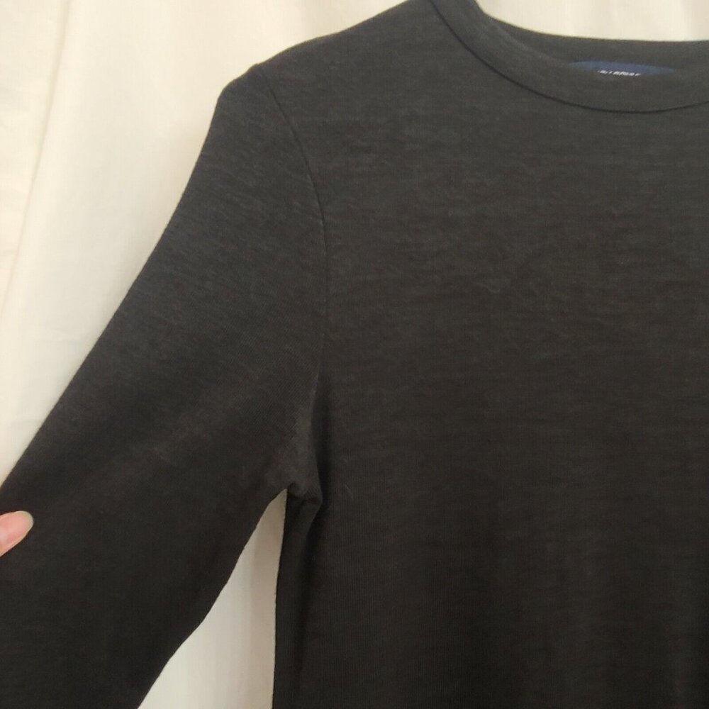 French Connection Dress Size 8 Womens Black Knit Sheath Long Sleeve Knee Length - Picture 4 of 12